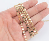 14k Gold Plated Coin Sequin Chain Chains 4mm 6mm - Tarnish Resistant - Sold by the yard