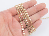 14k Gold PVD Ion Plated Coin Sequin Chain Chains 4mm 6mm - Tarnish Resistant - Sold by the yard