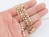 14k Gold Plated Coin Sequin Chain Chains 4mm 6mm - Tarnish Resistant - Sold by the yard