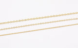 14k Gold Plated Dainty Oval Chains - Tarnish Resistant Standard Flat Oval Chain - Sold by the yard