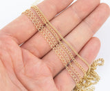 14k Gold Plated Soldered Curb Chain Selection 1.5mm 2mm 2.5mm 3mm Soldered - Tarnish Resistant - Sold by the yard