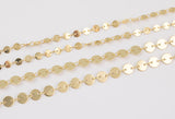 14k Gold PVD Ion Plated Coin Sequin Chain Chains 4mm 6mm - Tarnish Resistant - Sold by the yard