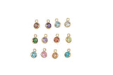 3mm Birthstone Charms & Connectors