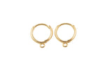 14mm Earring Hoop Finding with Loop 1 pair 2 pcs per order gold plated tarnish resistant earring findings handmade jewelry