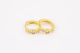 2pcs Gold Beautiful Huggies Earring Pave CZ Cubic Zirconia Earrings Supply for Jewelry Making- 14mm Huggies