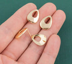 Gold plated brass earring post Teardrop Fancy Gold Brass earring charms shape earring pendant earring findings jewelry supply 12x16mm sx1