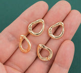 Gold plated brass earring post Freeform Rings Gold Brass earring charms Coin shape earring earring findings jewelry supply 13x16mm sx1