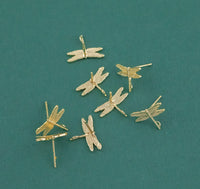 Gold plated alloy earring post Dragonfly -Alloy earring charms- earring connector - earring findings jewelry supply