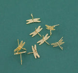 Gold plated alloy earring post Dragonfly -Alloy earring charms- earring connector - earring findings jewelry supply