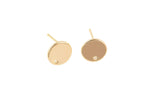 Gold Filled Coin Earring Stud Finding - 14/20 Gold Filled- USA Product- 8mm 10mm or 12mm 1 pair per order