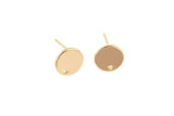 Gold Filled Coin Earring Stud Finding - 14/20 Gold Filled- USA Product- 8mm 10mm or 12mm 1 pair per order