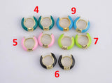 Colorful Enamel Huggie Hoop Enamel Earring - 15mm- 5mm thick Huggies - 1 pair per order