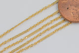1.7mm Gold-filled Satellite Hammered Bar Chain by the Foot- Wholesale- 11mm Hammered Section