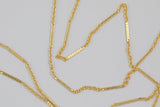 1.7mm Gold-filled Satellite Hammered Bar Chain by the Foot- Wholesale- 11mm Hammered Section