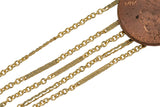 1.7mm Gold-filled Satellite Hammered Bar Chain by the Foot- Wholesale- 11mm Hammered Section