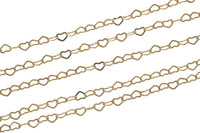 Gold Filled Heart Chain 2.6 x 2.1mm , Wholesale, USA Made, Chain by foot Permanent Jewelry Chain