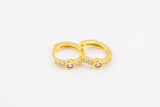 2pcs Gold Beautiful Huggies Earring Pave CZ Cubic Zirconia Earrings Supply for Jewelry Making- 14mm Huggies