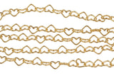 Gold Filled Heart Chain- Heart Chain 3.2mm - Bubble Heart Cable Chain for Permanent Jewelry- Wholesale - USA made Permanent Jewelry Chain