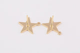 Gold plated brass earring post Star Earring Stud Brass earring charms shape earring connector earring findings jewelry supply sx1 12mm