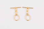 14x17mm 14K Gold Oval Toggle Clasp for Bracelet Necklace Jewelry Making Supply 10x14mm - 4 pcs