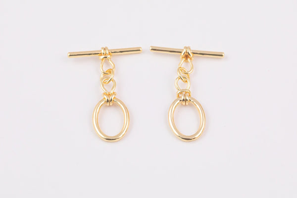 14x17mm 14K Gold Oval Toggle Clasp for Bracelet Necklace Jewelry Making Supply 10x14mm - 4 pcs