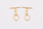 14x17mm 14K Gold Oval Toggle Clasp for Bracelet Necklace Jewelry Making Supply 10x14mm - 4 pcs