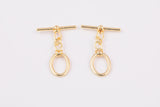 14x17mm 14K Gold Oval Toggle Clasp for Bracelet Necklace Jewelry Making Supply 10x14mm - 4 pcs