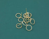 Earring findings dainty circle twisted rings 10mm stud earring finding earring hook gold plated