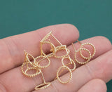 Earring findings dainty circle twisted rings 10mm stud earring finding earring hook gold plated