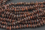 Red Tiger Eye Smooth Freeform Roundel Chip Beads 15.5" Strand