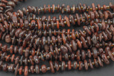 Red Tiger Eye Smooth Freeform Roundel Chip Beads 15.5" Strand