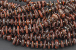 Red Tiger Eye Smooth Freeform Roundel Chip Beads 15.5" Strand