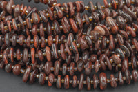 Red Tiger Eye Smooth Freeform Roundel Chip Beads 15.5" Strand