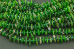 Natural Chrome Diopside Smooth Freeform Roundel Chip Beads 15.5" Strand