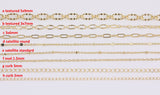 Dainty 14k Gold Plated Paperclip Chains - Tarnish Resistant Popular Dainty Satellite Oval Curb Fancy Paperlclip chain - Sold by the yard