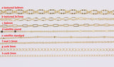 Dainty 14k Gold Plated Paperclip Chains - Tarnish Resistant Popular Dainty Satellite Oval Curb Fancy Paperlclip chain - Sold by the yard