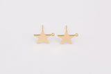 Gold plated brass earring post Star Earring Stud Brass earring charms shape earring connector earring findings jewelry supply sx1 12mm