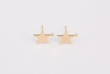 Gold plated brass earring post Star Earring Stud Brass earring charms shape earring connector earring findings jewelry supply sx1 12mm