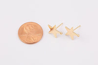 Gold plated brass earring post Star Earring Stud Brass earring charms shape earring connector earring findings jewelry supply sx1 12mm