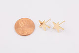 Gold plated brass earring post Star Earring Stud Brass earring charms shape earring connector earring findings jewelry supply sx1 12mm