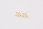 Gold plated brass earring post Star Earring Stud Brass earring charms shape earring connector earring findings jewelry supply sx1 12mm