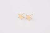 Gold plated brass earring post Star Earring Stud Brass earring charms shape earring connector earring findings jewelry supply sx1 12mm