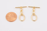 14x17mm 14K Gold Oval Toggle Clasp for Bracelet Necklace Jewelry Making Supply 10x14mm - 4 pcs