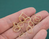 Earring findings dainty circle twisted rings 10mm stud earring finding earring hook gold plated