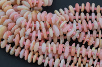 Natural Pink Opal Smooth Freeform Roundel Chip Beads 15.5" Strand