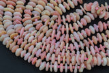 Natural Pink Opal Smooth Freeform Roundel Chip Beads 15.5" Strand