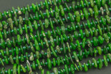 Natural Chrome Diopside Smooth Freeform Roundel Chip Beads 15.5" Strand