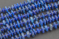 Natural Kyanite Smooth Freeform Roundel Chip Beads 15.5" Strand