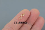 USA Gold Filled Jump Ring 22GA Open 22 Gauge - 14/20 Gold FIlled- USA Made- Click and Lock Design- Perfect for Permanent Jewelry Jump Ring
