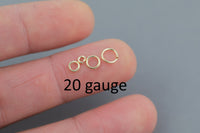 USA Gold Filled Jump Ring 20GA Open 20 Gauge - 14/20 Gold Filled USA Made Click and Lock Design Perfect for Fine Work 3mm 4mm 5mm Jump Rings